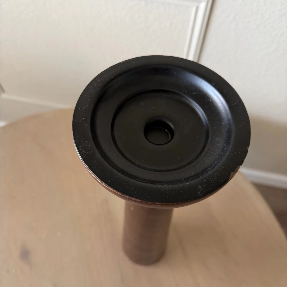 Elegant Brown Wooden Vase‎
